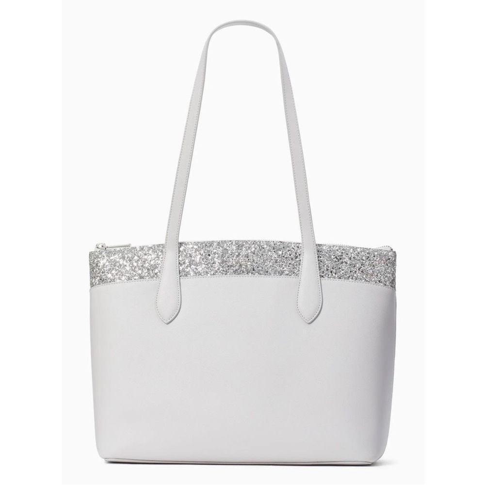 Kate Spade Flash Tote in Grey w silver glitter